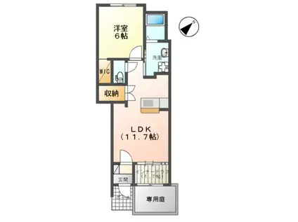 アルカディア(1LDK/1階)の間取り写真