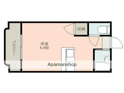 サンパティーク下荒田(ワンルーム/4階)の間取り写真