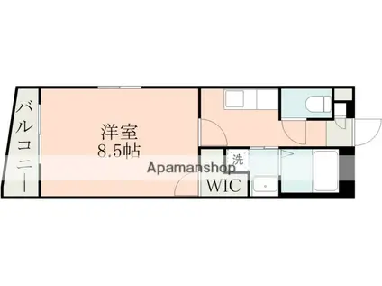 メルシー郡元(1K/3階)の間取り写真