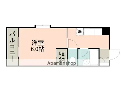 ラピス宇宿(1K/3階)の間取り写真