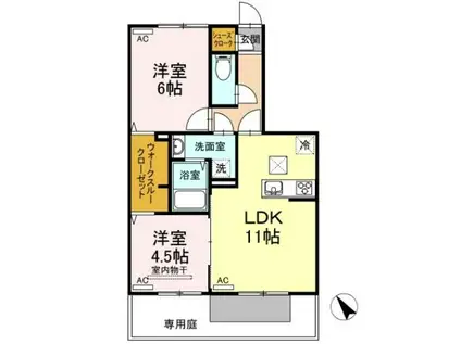 LALLURE(2LDK/1階)の間取り写真