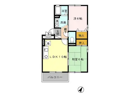 セジュールK(2LDK/1階)の間取り写真