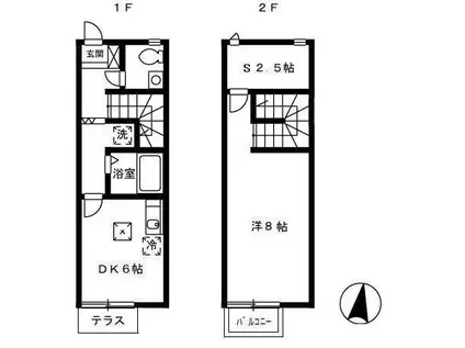 ペンギンハウス(1DK)の間取り写真