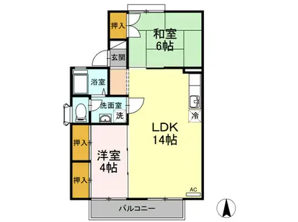 セジュール桜町(2LDK/2階)の間取り写真
