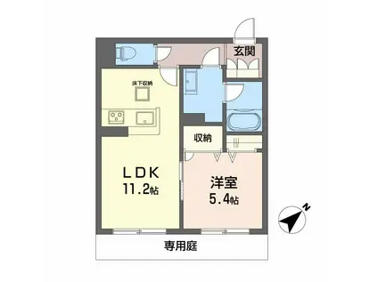 SHAMAISON MAUVEIN(1LDK/1階)の間取り写真