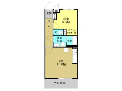 Sヒナタ(1LDK/2階)の間取り写真