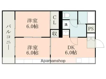 MS11(2DK/1階)の間取り写真