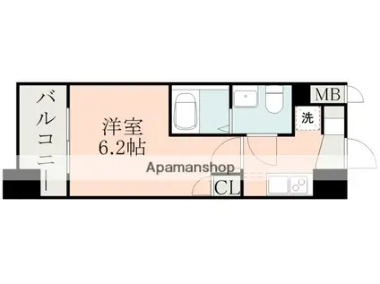 S-RESIDENCE照国ASCENT(1K/4階)の間取り写真