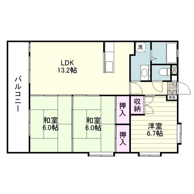コンフォールM200(3LDK/1階)の間取り写真