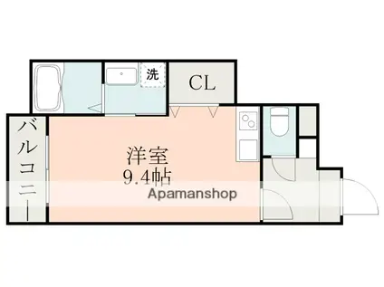 LA-CHIC宇宿(ワンルーム/3階)の間取り写真