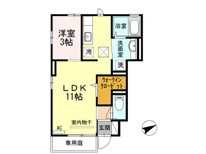 プランドール(1LDK/1階)の間取り写真