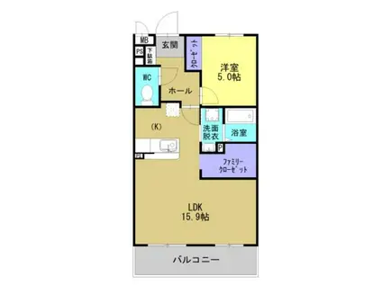 MAISON DE TETOII(1LDK/4階)の間取り写真