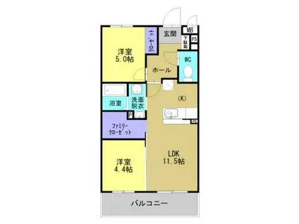 MAISON DE TETOII(2LDK/2階)の間取り写真