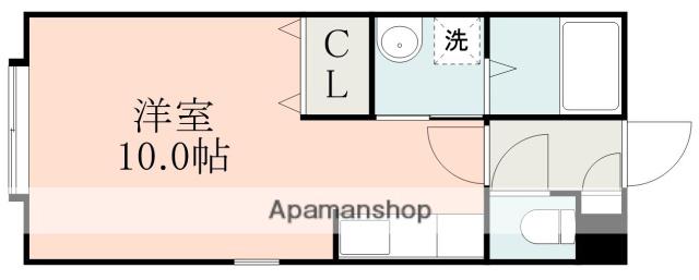 CUBE9(ワンルーム/2階)の間取り写真