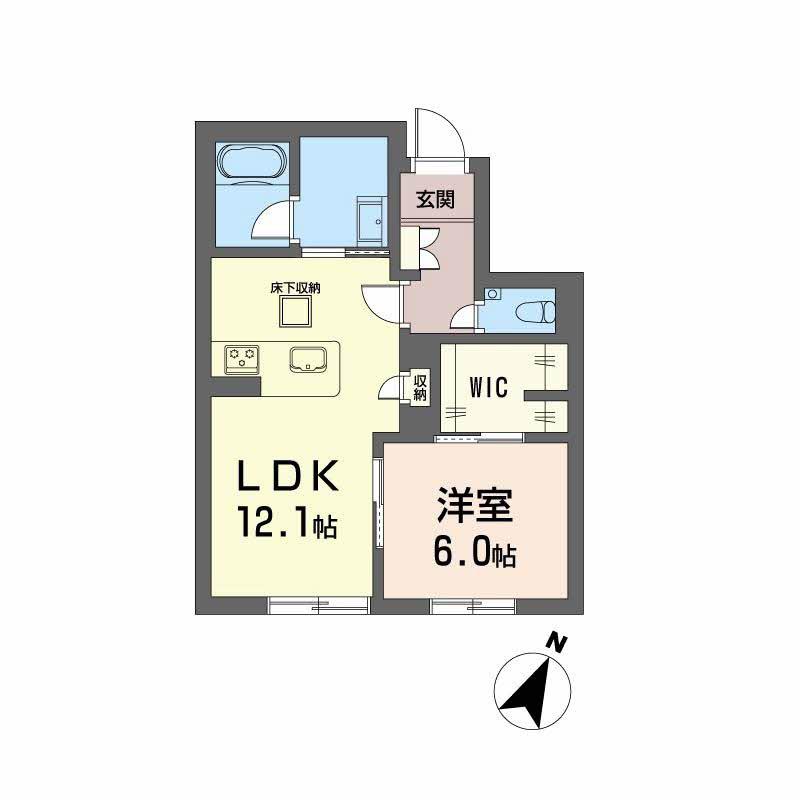 シャーメゾン絆Ⅳ(1LDK/1階)の間取り写真