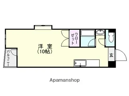 ルネスおごめ(ワンルーム/6階)の間取り写真