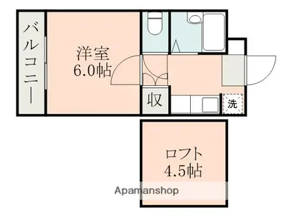 アップルハウス伊敷(1K/2階)の間取り写真
