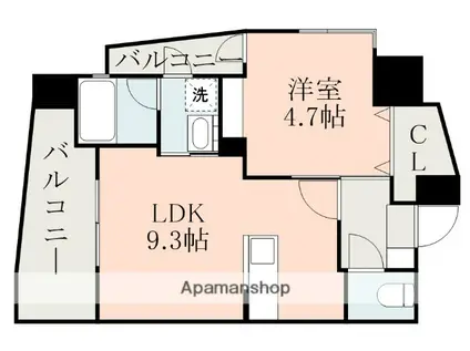 グランパルク梓館(1LDK/2階)の間取り写真