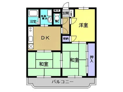 グレースハイム(3DK/1階)の間取り写真