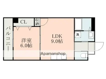 アンスーリール(1LDK/2階)の間取り写真