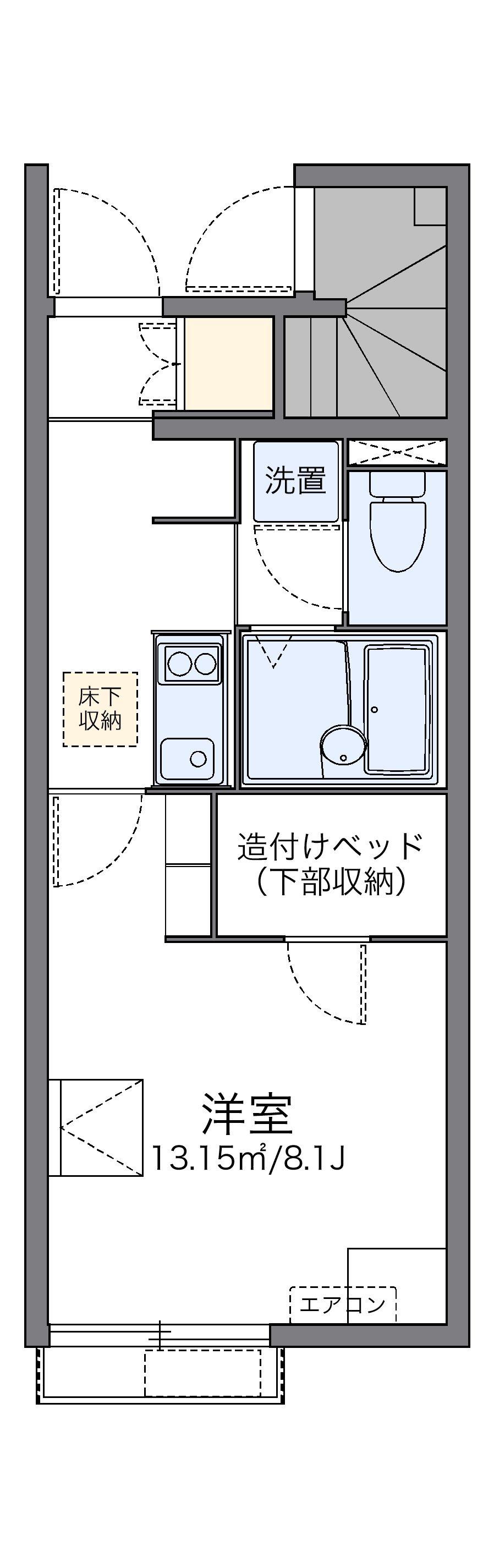 レオネクストR&AⅡ(1K/1階)の間取り写真