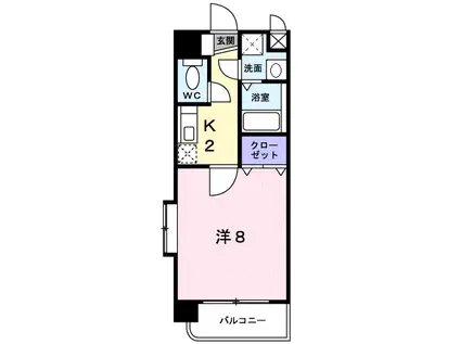 グランビュー高麗(1K/2階)の間取り写真