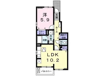 マロン・リジェールC(1LDK/1階)の間取り写真