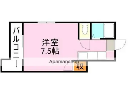 アビターレ新屋敷(ワンルーム/2階)の間取り写真