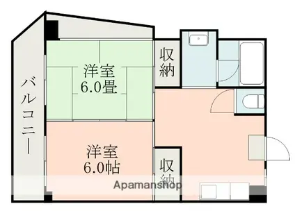 第8松山ビル(2DK/2階)の間取り写真
