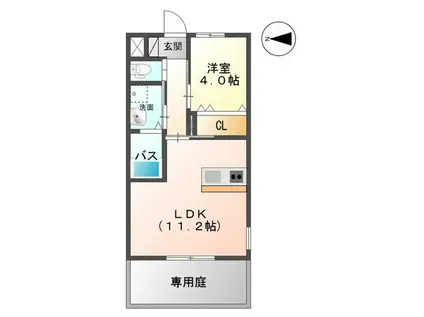 MARK(1LDK/1階)の間取り写真