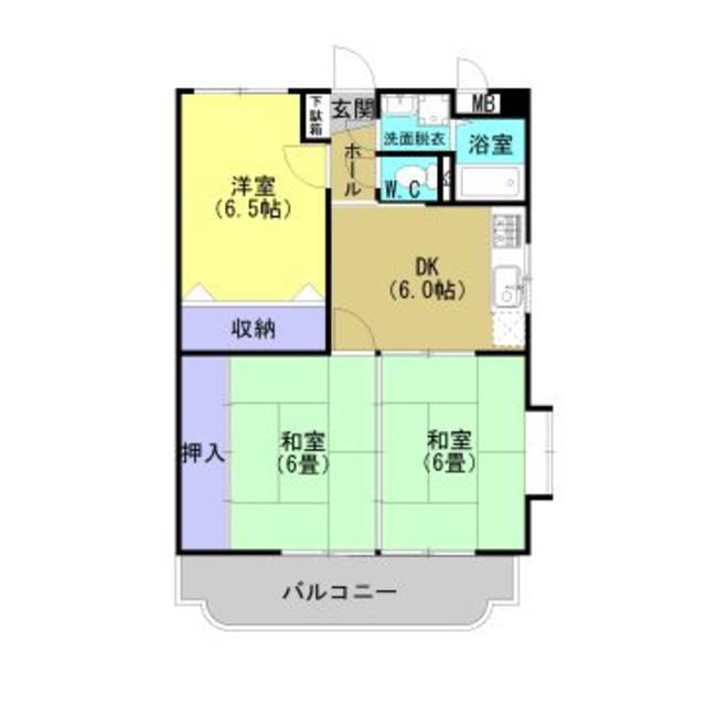 セントラルパーク西伊敷ハイム(3DK/2階)の間取り写真