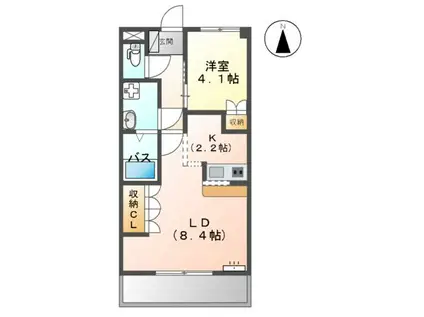 プリムローズ(1LDK/2階)の間取り写真