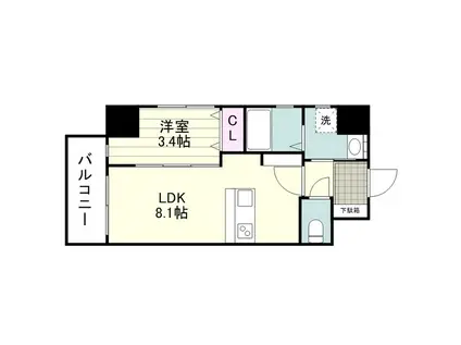 LIM BLDG(1LDK/3階)の間取り写真