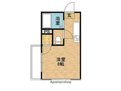 バーシティ宇宿(ワンルーム/3階)の間取り写真