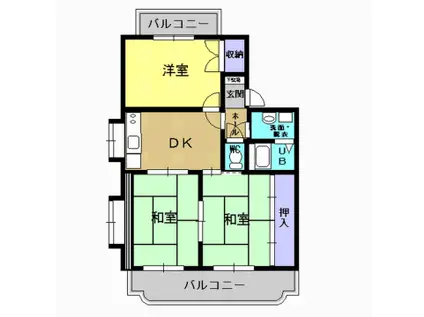 グリーンタウンMS(3DK/2階)の間取り写真