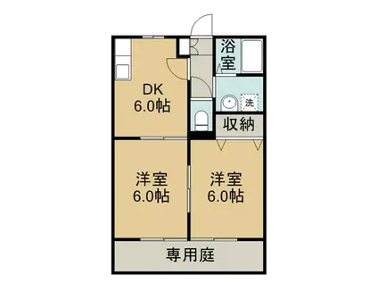 セジュール錦原(2DK/1階)の間取り写真