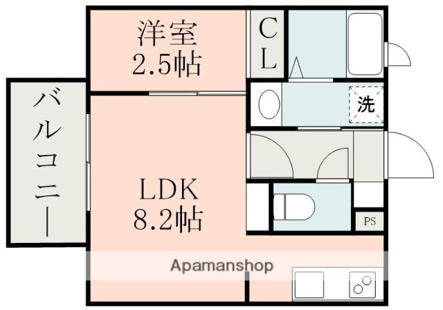 LANDMARK城西本通(1LDK/8階)の間取り写真