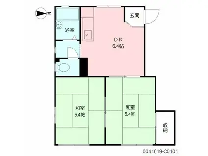 フレグランス垂水 C棟(2DK/1階)の間取り写真