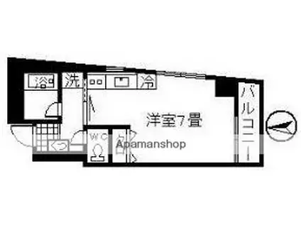 FEZAN MAISEN2(ワンルーム/6階)の間取り写真