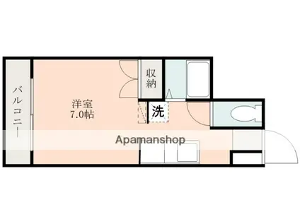 ウイングヒル(ワンルーム/2階)の間取り写真