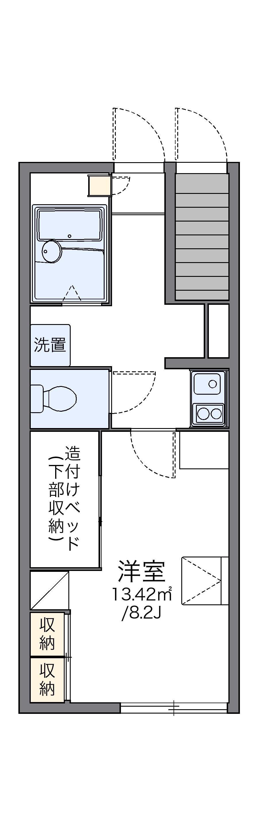 レオパレスアスリートM(1K/1階)の間取り写真