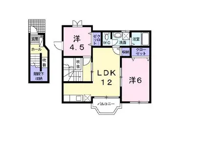 クレッセントハウス(2LDK/2階)の間取り写真