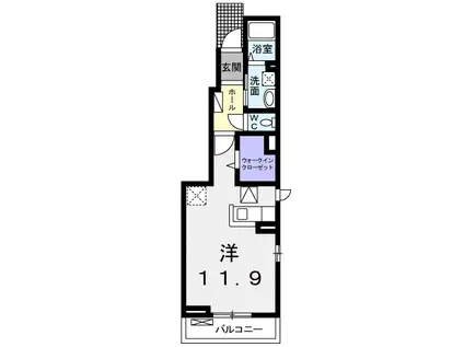 ラフレシールメゾンKⅢ(ワンルーム/1階)の間取り写真