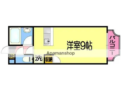 ティアラ桜ヶ丘(ワンルーム/3階)の間取り写真