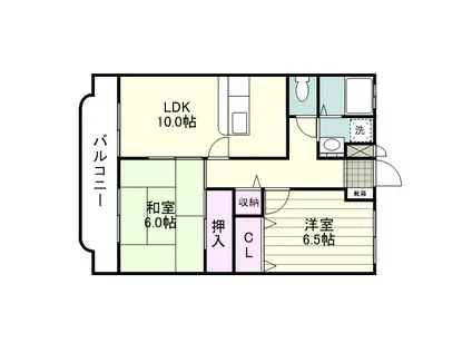 グレイス魚見(2LDK/2階)の間取り写真