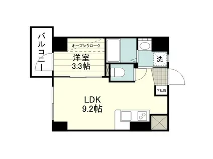 パースサイドタワー(1LDK/2階)の間取り写真