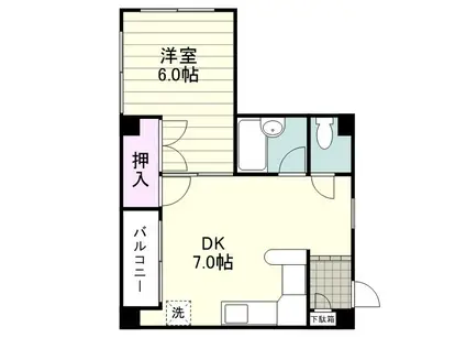 ハイツ福田(1DK/3階)の間取り写真