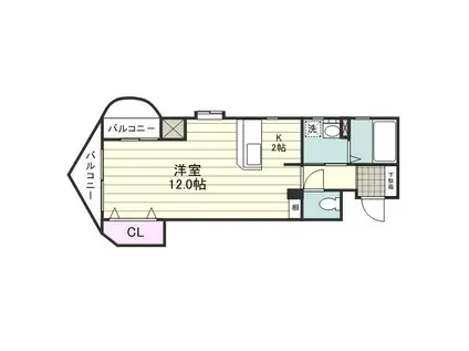 コンフォート南林寺(ワンルーム/4階)の間取り写真