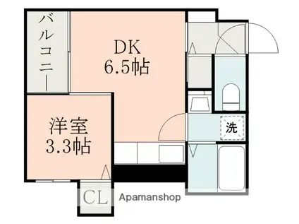 ZEROみやた通(1DK/1階)の間取り写真