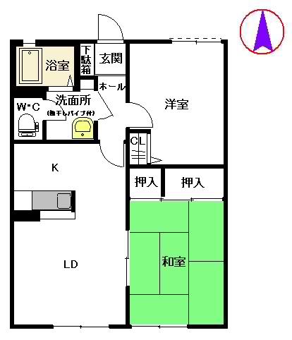 ディアス寿(2LDK/1階)の間取り写真